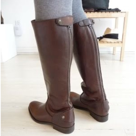 Frye Shoes - 🆕 FRYE zip back brown boots- size 11